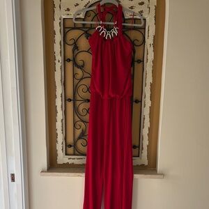 Cache Red Halter Jumpsuit New with tags